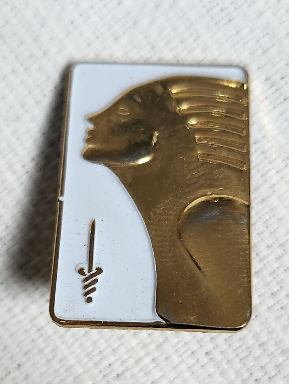 Gold-tone Rectangular Pin Back with Butterfly Clutch